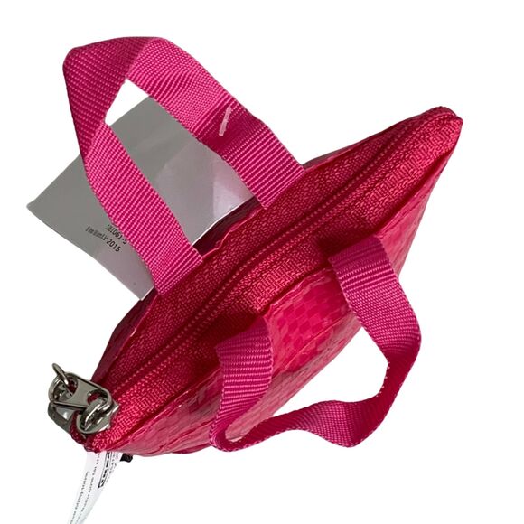 NEW IKEA Japan Mini Pink White Zipper Coin Keychain Mini Bag Tote Purse - Picture 10 of 10